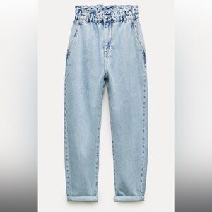 ZARA High-Waisted Baggy Paperbag Jeans